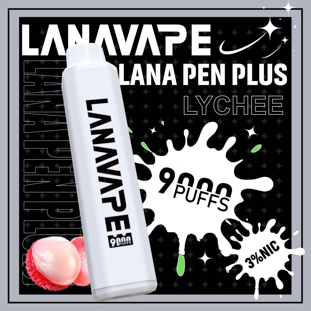 LANA 9000 口拋棄式電子煙|15mL 大容量・Mesh 網狀霧化・22 種口味・650mAh 可充電 2 LANA 9000 荔枝口味實拍